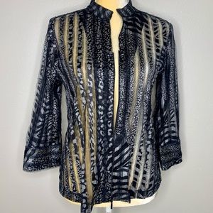 Travelers Collections Chicos Zebra Print Blouse S